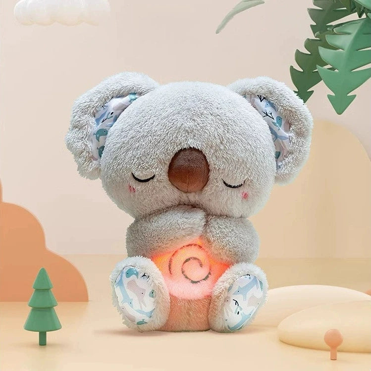 Comfortable Toys Breathing Koala with Light Sound Baby Sleeping with Soft Glow Night Light Calming Music Accompany Plush Toys