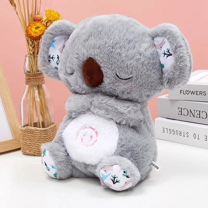 Comfortable Toys Breathing Koala with Light Sound Baby Sleeping with Soft Glow Night Light Calming Music Accompany Plush Toys