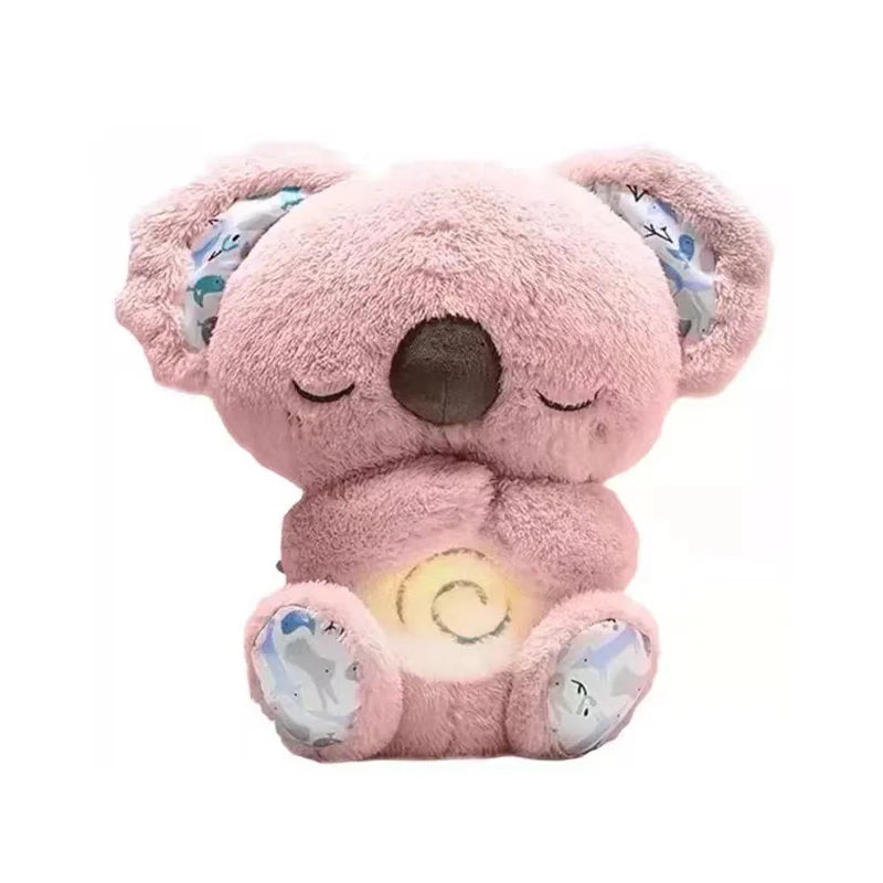 Comfortable Toys Breathing Koala with Light Sound Baby Sleeping with Soft Glow Night Light Calming Music Accompany Plush Toys