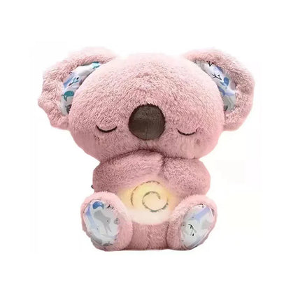 Comfortable Toys Breathing Koala with Light Sound Baby Sleeping with Soft Glow Night Light Calming Music Accompany Plush Toys