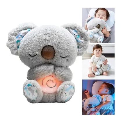Comfortable Toys Breathing Koala with Light Sound Baby Sleeping with Soft Glow Night Light Calming Music Accompany Plush Toys